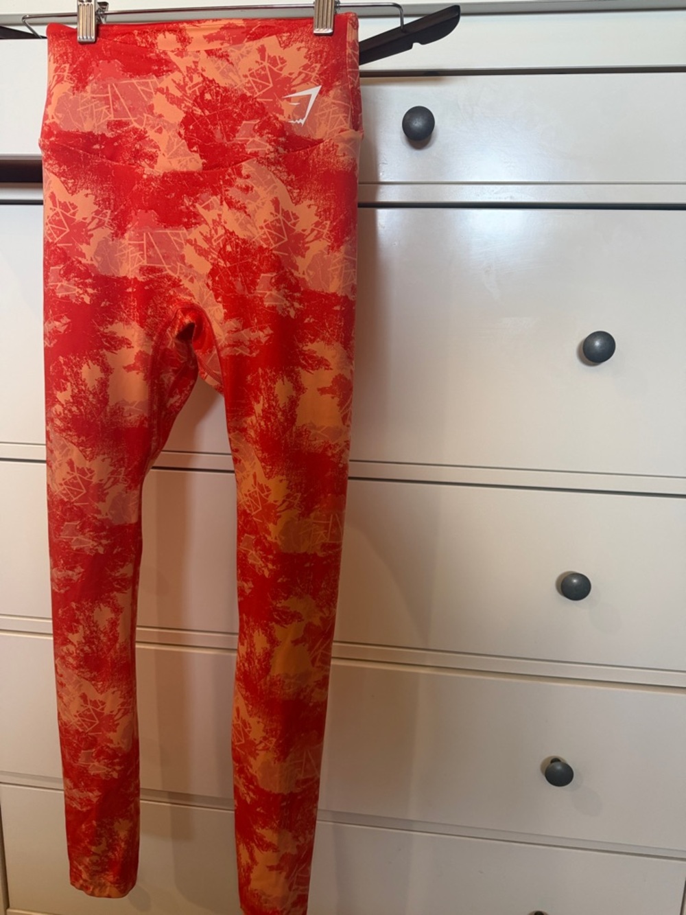 Gymshark Red and Orange Printed Leggings